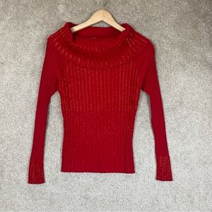 Talk of the Walk Vintage Sweater Womens Extra Large Red Beaded Pullover- 2895*